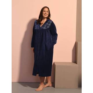 👉 Badjas marine katoen gebloemd vrouwen met mooie borduursels Harmony 4055708952966 4055708953017