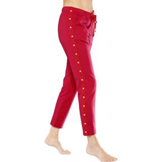 👉 Jogging broek katoen vrouwen effen zwart rood Joggingbroeken per 2 stuks met opschrift opzij Harmony Zwart/Rood 4055708420922 4055708420939