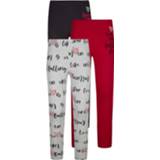 👉 Legging gemêleerd vrouwen katoen rood grijs zwart Leggings per 3 stuks met opschrift Harmony Grijs/Rood/Zwart 4055708752139 4055708752092