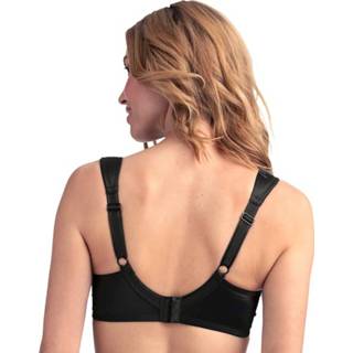 👉 Kunstvezels effen vrouwen zwart Bh met bloemenborduursel op de bovencups Miss Ulrike 7333155334991