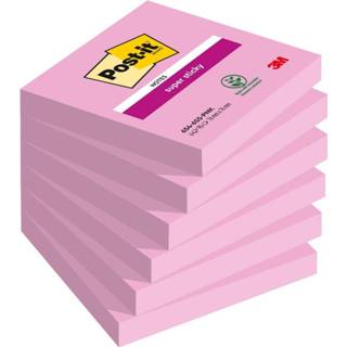 👉 Houten blok roze stuks true gekleurde notes Post-it Super Sticky notes, 90 vel, ft 76 x mm, pak van 6 blokken, (tropical pink) 4054596926189