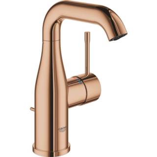 👉 Wastafelkraan GROHE Essence 1-gats M-Size met waste en hoge draaibare uitloop 19,3 cm, warm sunset