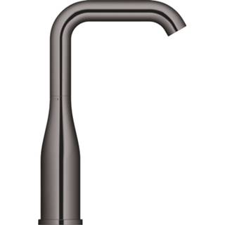 👉 Wastafelkraan graphite essence GROHE 1-gats L-Size met waste en hoge draaibare uitloop 24,4 cm, hard