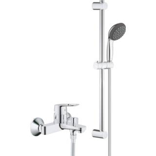 👉 Badmengkraan chroom wastafelkraan start GROHE Loop met glijstangset,
