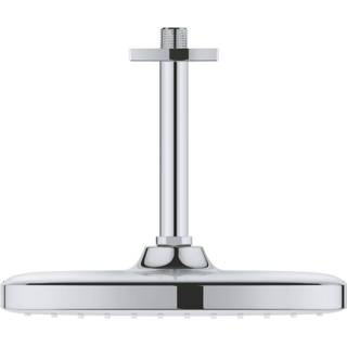 👉 Hoofddouche chroom douchekop tempesta GROHE 250 Cube met 1 straalsoort en plafondarm 14,2 cm,