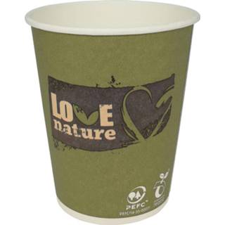 👉 Drinkbeker karton stuks true cateringtoebehoren Love Nature, uit karton, 150ml, pak van 100 8413997541708