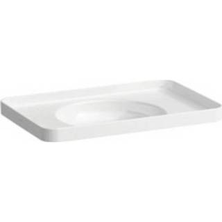 👉 Opzet fontein wit wastafel val LAUFEN met geslepen onderzijde, overloop zonder kraangat 10 x 55 36 cm,