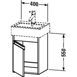 Wastafel onderbouwkast Duravit Ketho wastafelonderbouw m. 1 deur 40x32x55cm rechts v. Vero 070445 (ongeslepen) grafiet