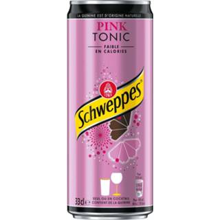 👉 Frisdrank roze blik stuks drank Schweppes Pink Tonic frisdrank, sleek van 33 cl, pak 24 5410221107528