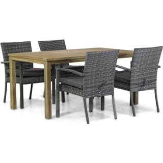 👉 Tuinset Double Flat Grey wicker dining sets grijs-antraciet Domani Albergo/Weston 160 cm 5-delig 7434219963918