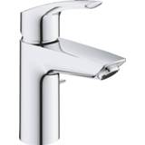 Wastafelmengkraan chroom wastafelkraan eurosmart GROHE S-Size met trekwaste 16,9 cm,