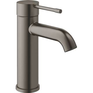 👉 Wastafelkraan graphite essence GROHE 1-gats S-size zonder waste 20,8 cm, geborsteld hard