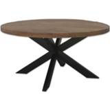 👉 Brix - Ronde Monderne Eetkamertafel Brix - Mangohout - 140 Cm - Bruin