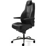 👉 Bureaustoel Lead Fold | High-end 24 uurs stoel - Ergonomische rugleuning - NEN 1335 gecertificeerd - Lederen bekleding - Zwart