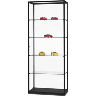 👉 Vitrinekast zwart WMS800 deur zijkant 198x80cm incl. 4 legborden -