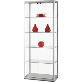 👉 Vitrinekast aluminium MPC800 Deur voorkant 200x80cm incl. 4 legborden -