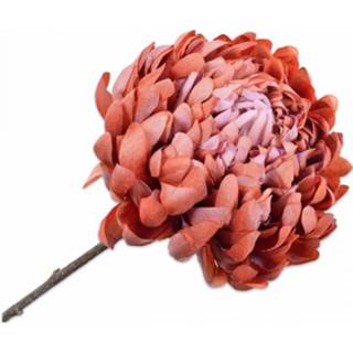 👉 Kunstbloem oranje bruin steel kunststof active Silk-ka Chrysant 64 cm 8718648364003