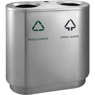 👉 Afvalbak RVS Recycling Indoor 2x41 liter -