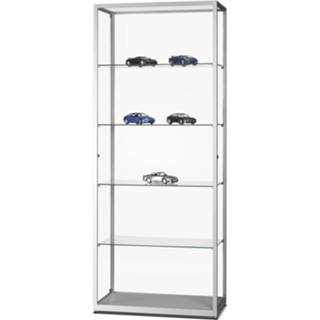 👉 Vitrinekast aluminium WMS800 deur zijkant 198x80cm incl. 4 legborden -