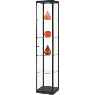 👉 Vitrinekast zwart MPC400 200x40cm incl. 4 legborden -