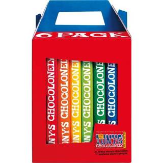 👉 Chocoladereep stuks drank chocolade Tony's Chocolonely Rainbowpack Classic, 180 g, 6 stuks, mix 8719956493843
