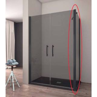 👉 Zijwand zwart wit chroom voor Douchecabine Lacus Giglio Black 90x190 cm Mat Profiel 8719304405269