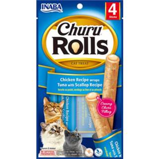 👉 Kattensnack active 12x Inaba Churu Rolls Tonijn - Sint Jacobsschelp 40 gr