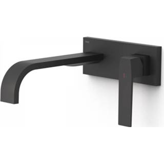 👉 Wastafelmengkraan Inbouw Tres Slim Exclusive Lange Gebogen Uitloop en Lange Hendel Mat Zwart