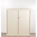 👉 Drentea roldeurkast, creme, 138x120 cm, incl. 3 legborden
