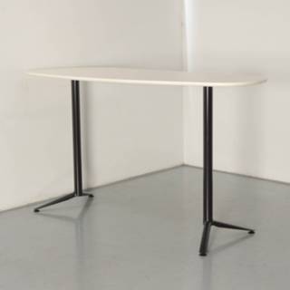 👉 Vergadertafel wit Bulo vergadertafel, gebroken blad, 200 x 88 cm, vaste hoogte onderstel, hoog model