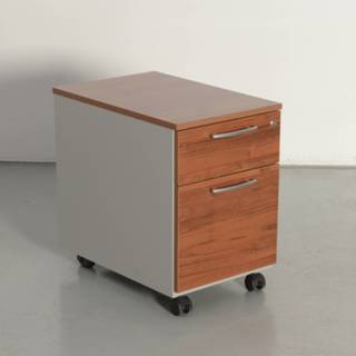 👉 Verrijdbaar ladeblok grijs MDD ladeblok, noten / grijs, 59 x 40 60 cm, 2 laden