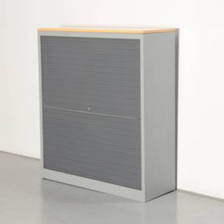 👉 Roldeurkast aluminium Kinnarps roldeurkast, aluminium, 140 x 120 cm, incl. 2 legborden, verticale deur