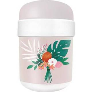 👉 PLA/Plant Bioloco Lunchpot met 2 compartimenten 500ml + 200ml - Tropische Bloemen 4260595855713