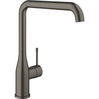 👉 Keukenkraan graphite essence GROHE 1-gats met hoge L-uitloop 30 cm, geborsteld hard