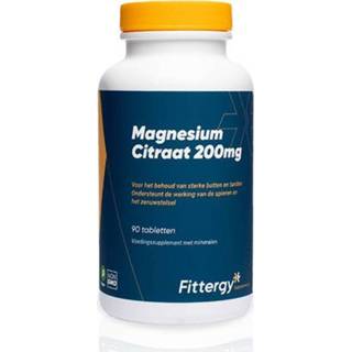 👉 Voedingssupplement nederland tabletten Magnesiumcitraat 200 mg (90 tabletten) - Fittergy 8718924291139