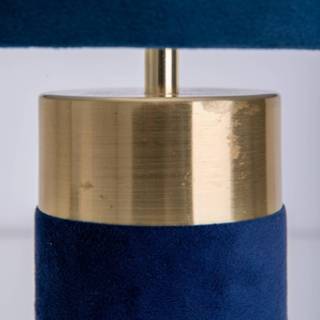 👉 Tafellamp blauw goud 3189512, stoffen kap, 4003222885802