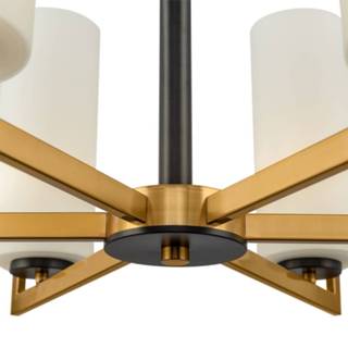 👉 Kroonluchter messing Maytoni Fortano 6-lamps glazen kap 4251110056371