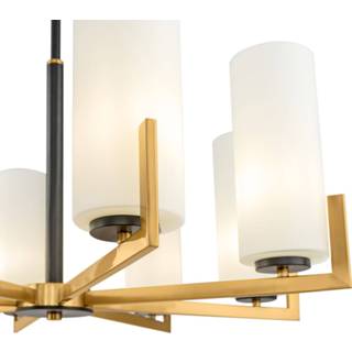 👉 Kroonluchter messing Maytoni Fortano 8-lamps glazen kap 4251110056241