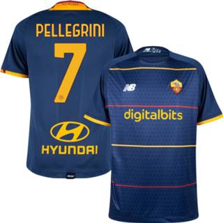 👉 Voetbalshirt Navy Blauw unisex New Balance l thailand voetbalshirts volwassen As Roma Elite 4e 2021-2022 + Pellegrini 7 - 5059067741093