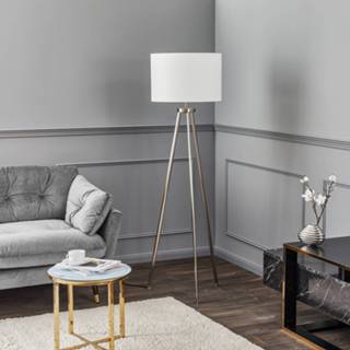 👉 Vloerlamp stoffen nikkel wit Rothfels Mayralis tripod 4251911741452