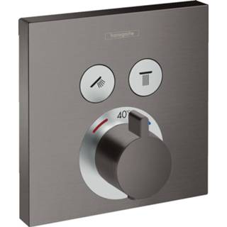 👉 Thermostaat zwart chroom Afbouwdeel ShowerSelect HansGrohe Voor 2 Functies Geborsteld 4059625230909