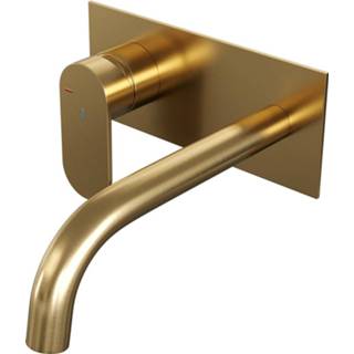 👉 Wastafelmengkraan goud Inbouw Brauer Gold Edition Platte Hendel Gebogen Uitloop Geborsteld Met Afdekplaat 8720359390318