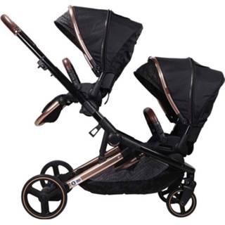 👉 Kinderwagen zwart rose active kinderen Ding Twin Amigo - Black/Rose 8720289392376