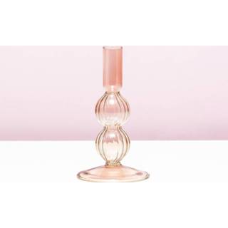 👉 Kandelaar medium roze glas Swirl Bubbles - Medium/roze 8714302143250