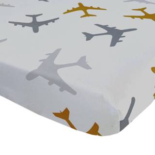 👉 Hoeslaken planes oker Bink Bedding 90 x 200 cm 8711987117385