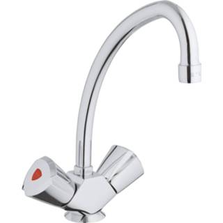 👉 Keukenkraan chroom messing mengkraan zonder waste costa opbouw knop keramisch schuimstraal mond Grohe Trend 1-Gats Met Hoge Uitloop 4005176860096