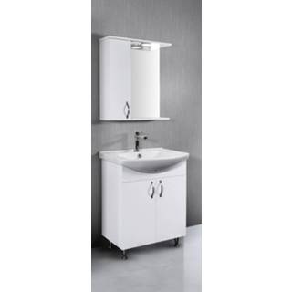 Badmeubelset Boss & Wessing Aleco 65 cm Inclusief Spiegelkast en Verlichting Wit