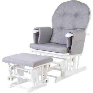 👉 Schommelstoel beuk canvas Childhome Gliding Chair Met Voetenbank