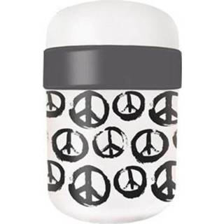 👉 PLA/Plant Bioloco Lunchpot met 2 compartimenten 500ml + 200ml - Peace Sign 4260595855782