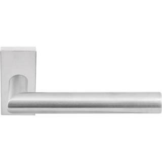 👉 Deurkruk RVS BASICS LBII-19-LSQRQ32G dubbel geveerd op rechthoekige rozet - mat 8718009360170